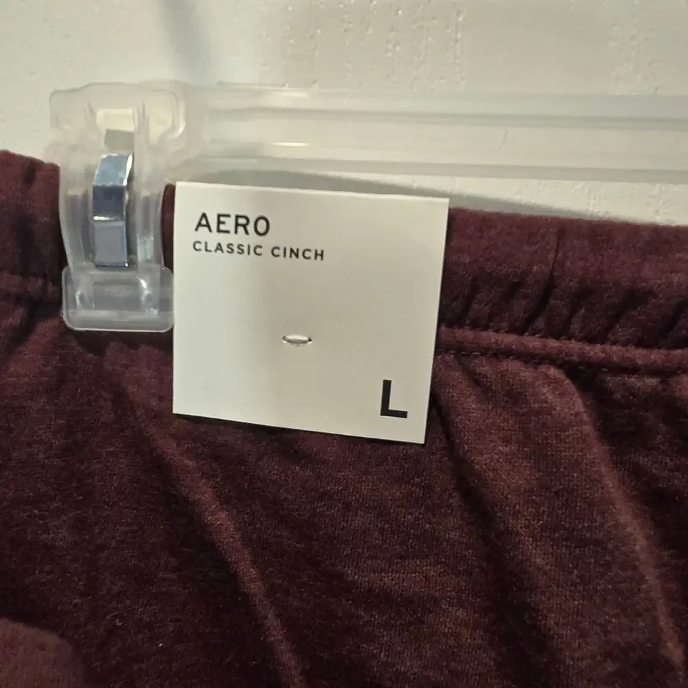 NWT Aero 87 hooded sweatshirt and cinch jogger pants sz L burgundy Y2K - Picture 7 of 9